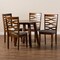 Baxton Studio Darina Modern and Contemporary Grey Fabric and Walnut Brown Finished Wood 5-Piece Dining Set 174-9883-10895-Zoro - alternate 6